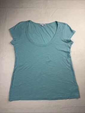 James Perse Scoop Neck Short Sleeve T-shirt Aqua Blue Size 4/XL